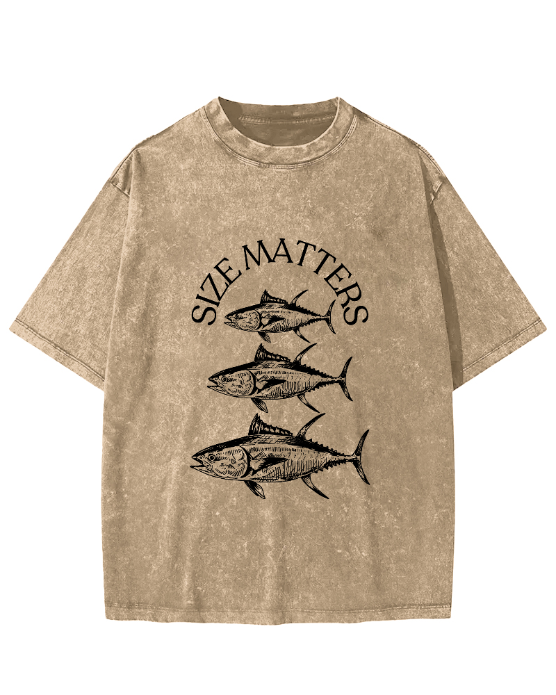 Japanese Sea Fish Pattern Vintage Distressed T-shirt-Zazasy