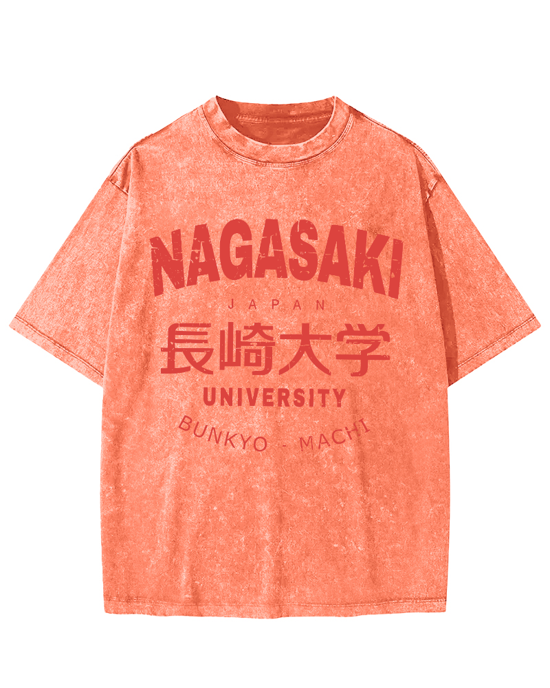 NAGASAKI University  Vintage Washed T-shirt-Zazasy