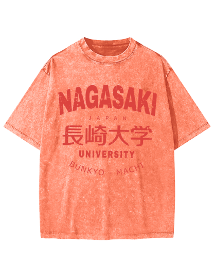 NAGASAKI University  Vintage Washed T-shirt-Zazasy