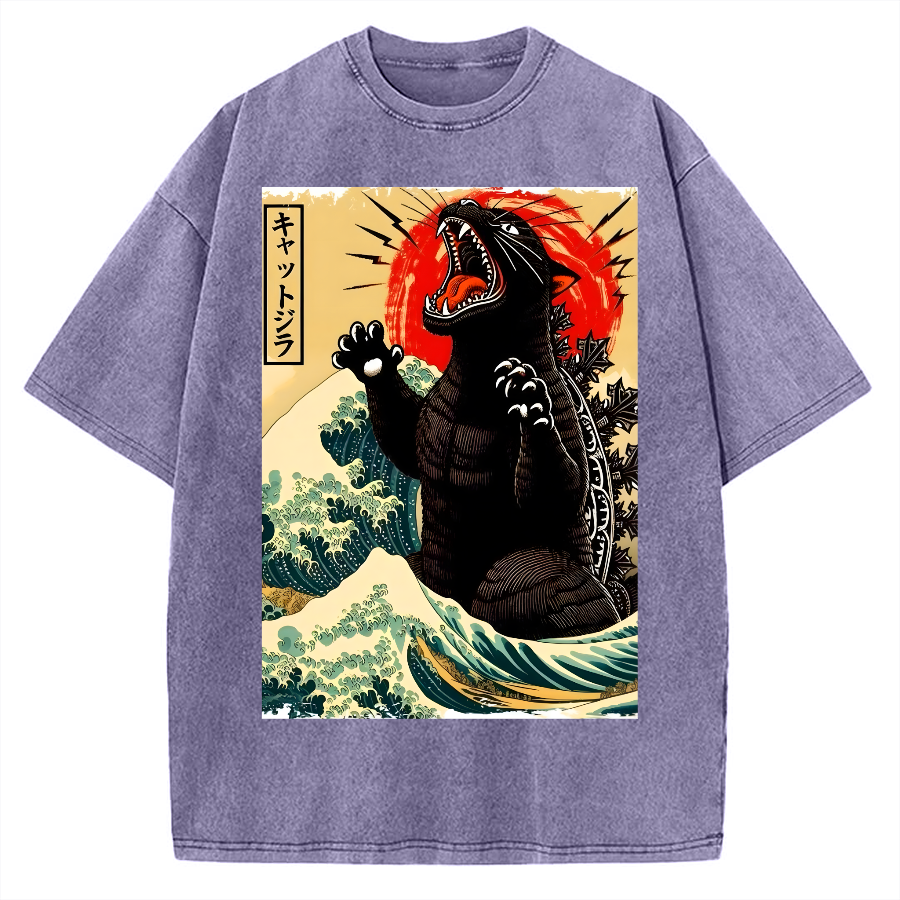 Monster Ukiyoe Vintage Washed T-shirt