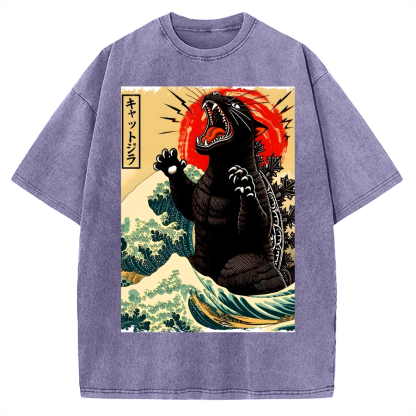 Monster Ukiyoe Vintage Washed T-shirt