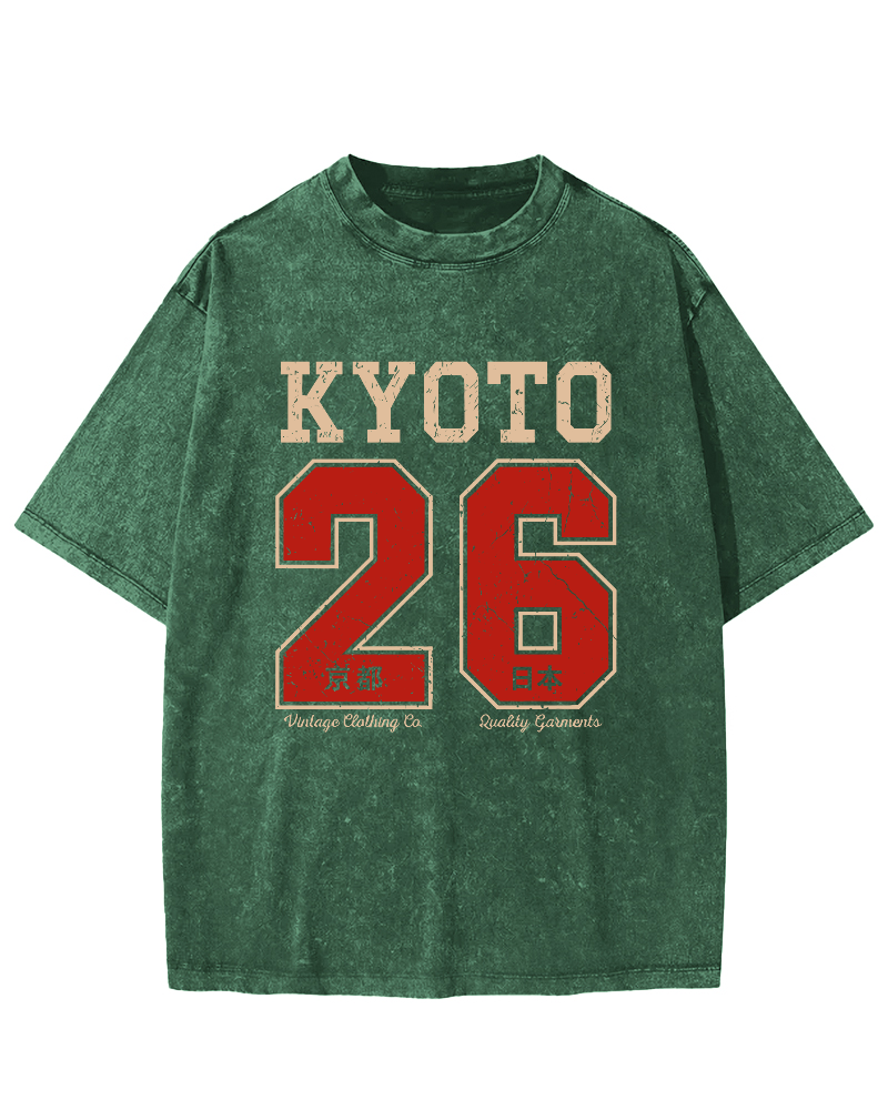 Kyoto Japan No. 26 Vintage Washed T-shirt-Zazasy