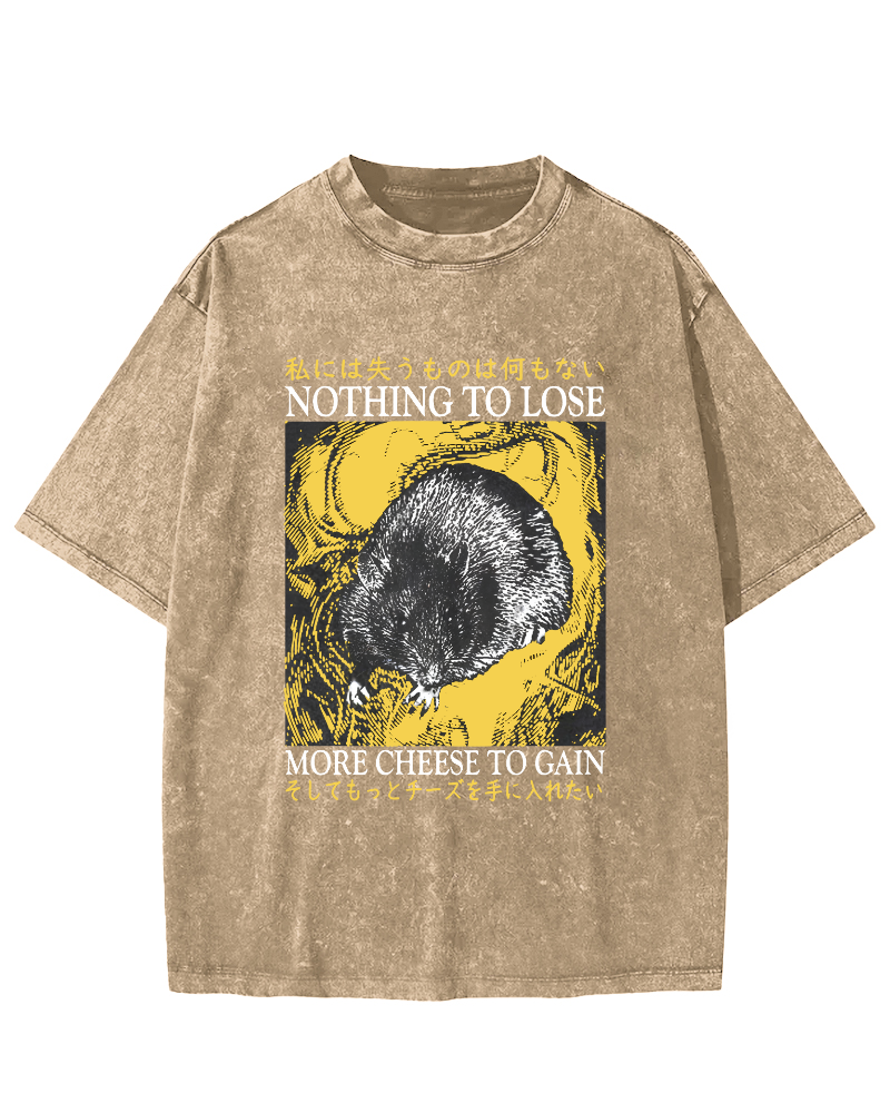 Mouse Pattern Japanese Style Vintage Distressed T-shirt-Zazasy