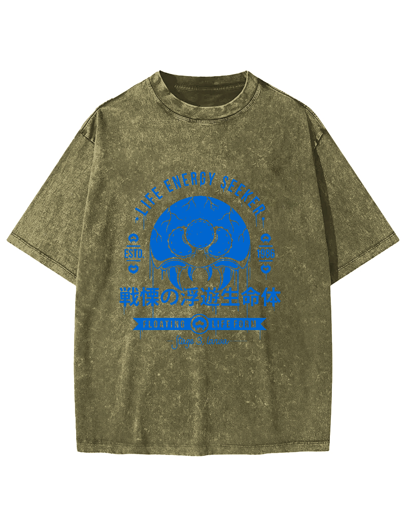 Life Energy Seeker Vintage Washed T-shirt-Zazasy