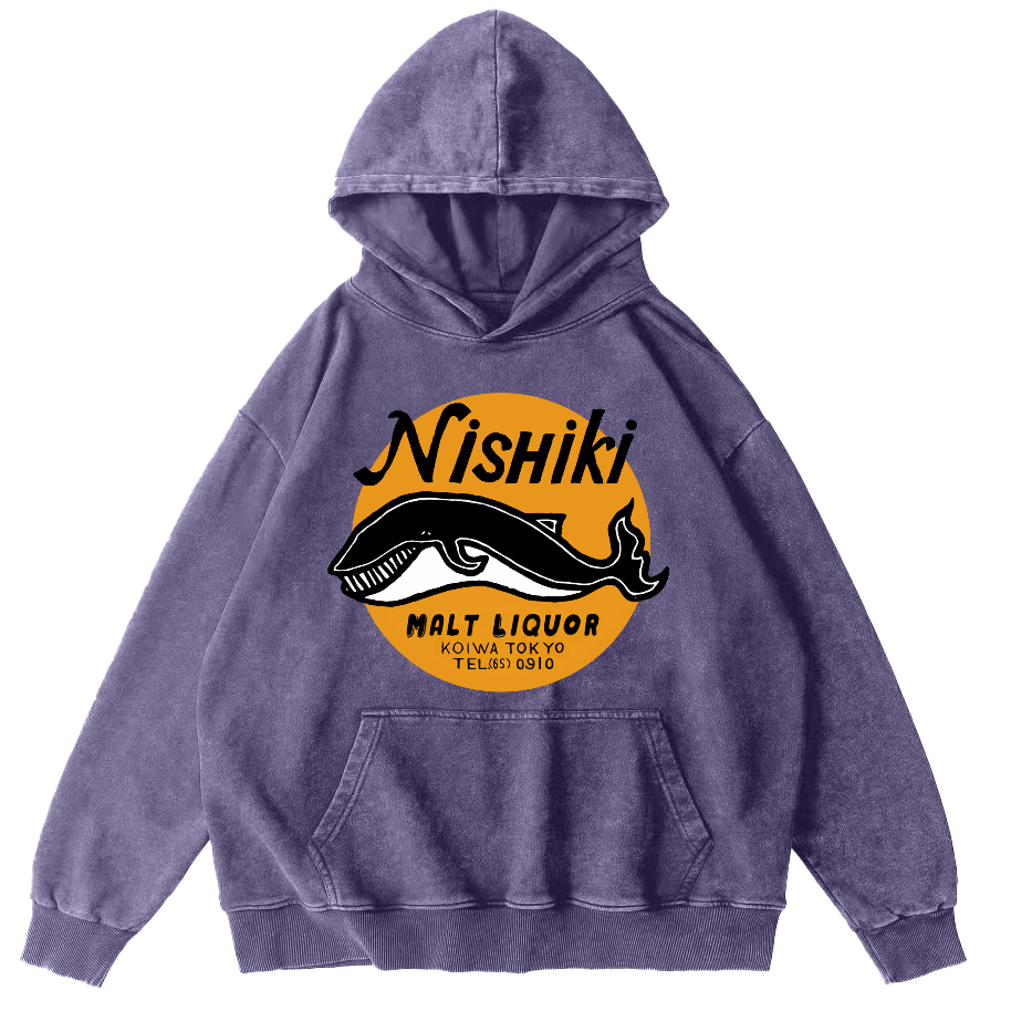 Ximu Whale Vintage Distressed Hoodie-Zazasy