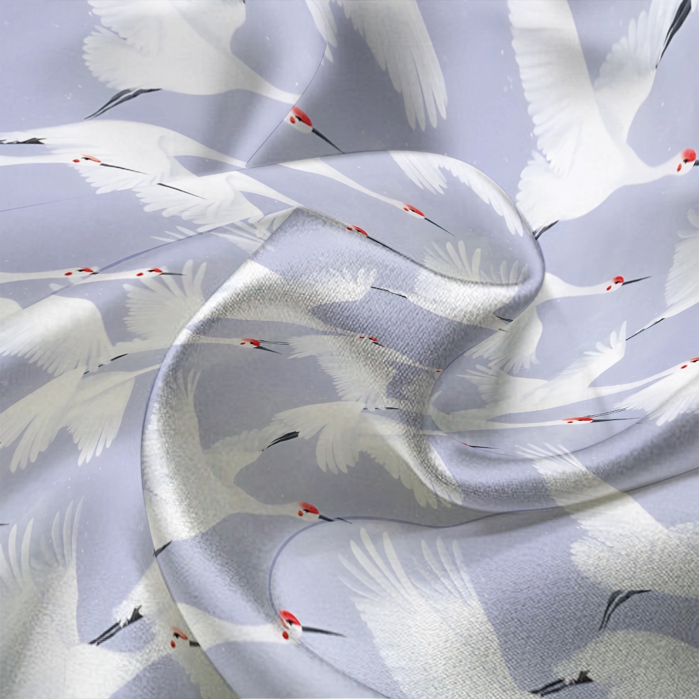 Japanese style crane group comfortable long sleeved shirt pajama set