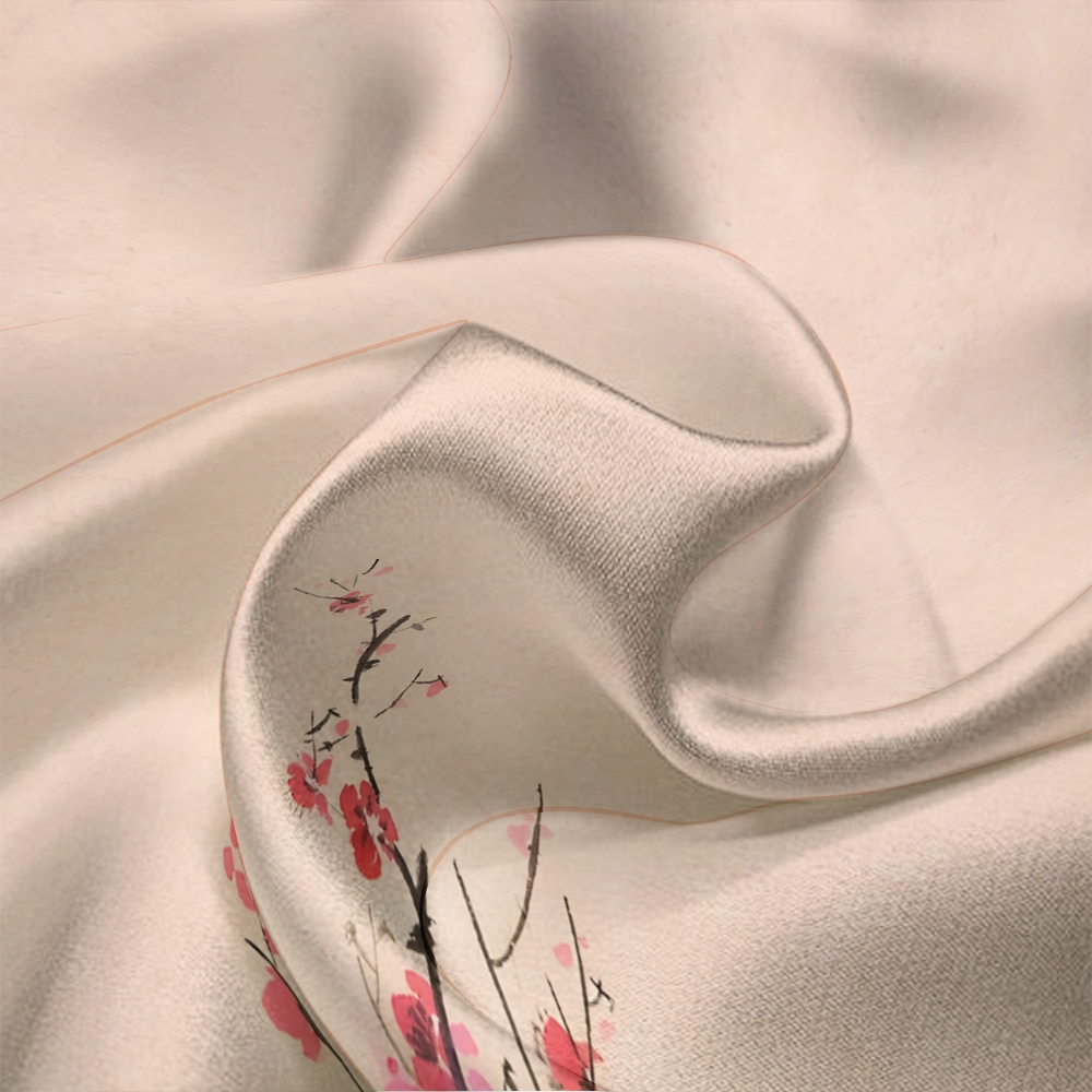 Japanese style minimalist plum blossom long sleeved shirt and pajama set