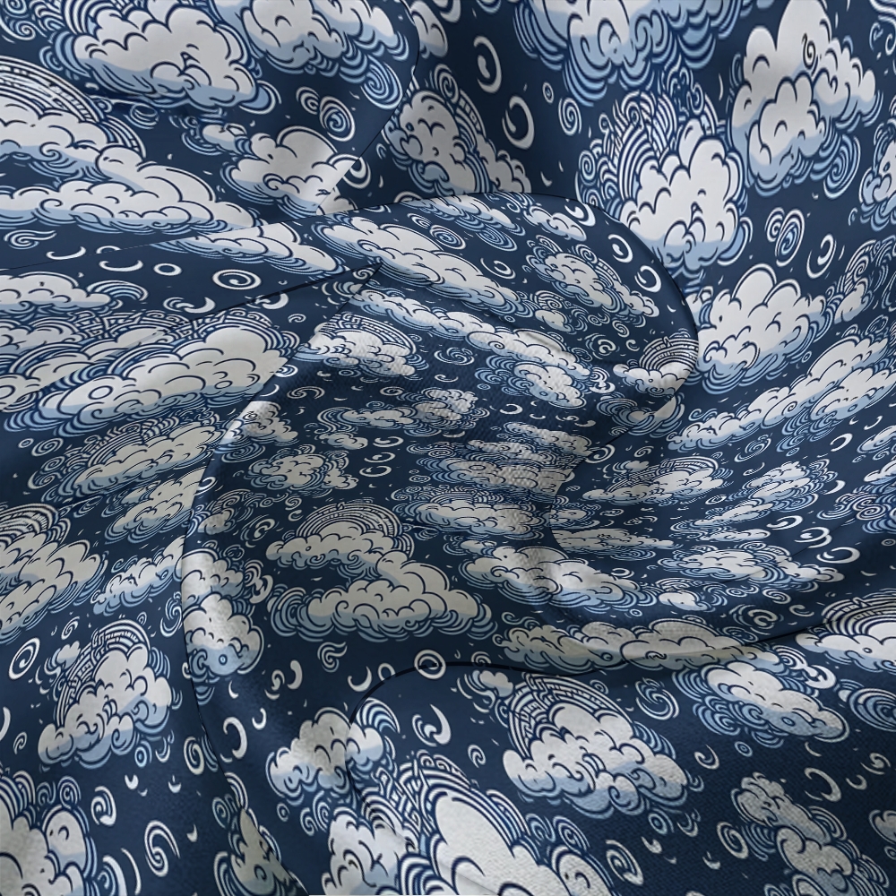 Japanese style auspicious cloud comfortable long sleeved shirt and pajama set