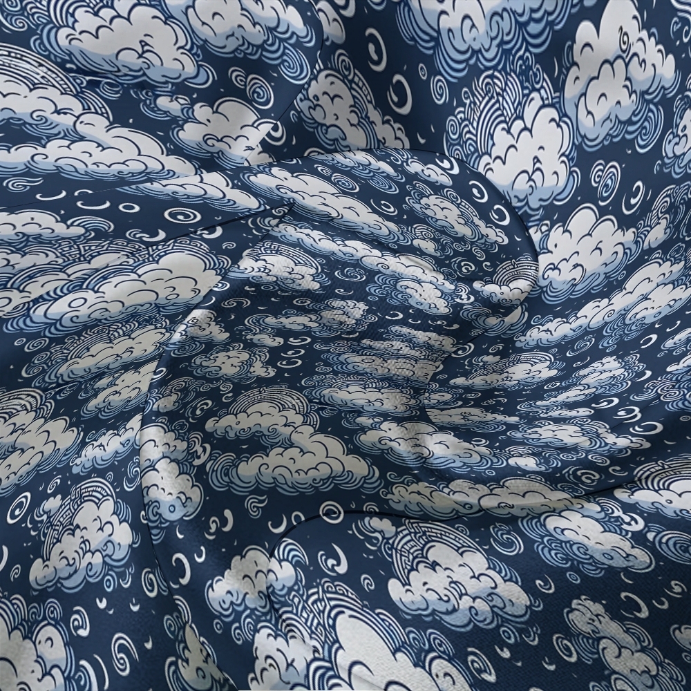 Japanese style auspicious cloud comfortable long sleeved shirt and pajama set