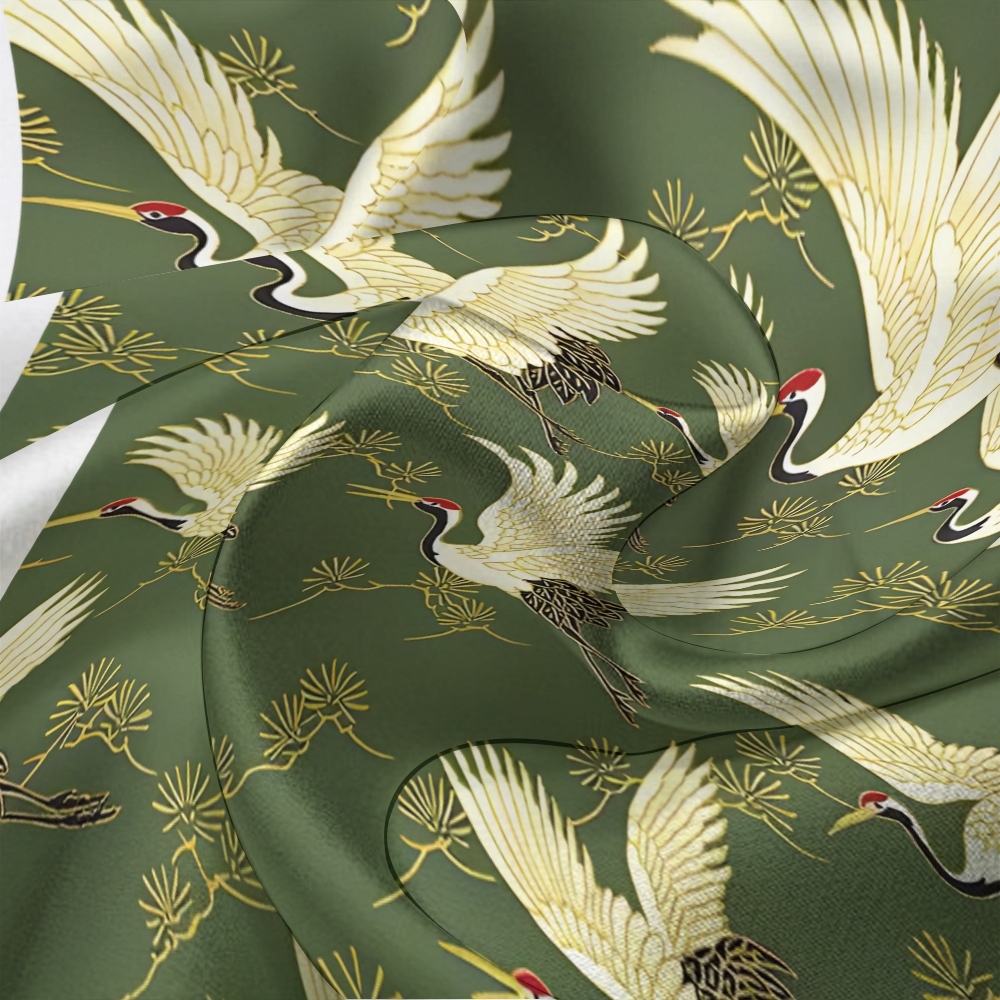 Japanese style flying crane retro comfortable long sleeved shirt pajama set