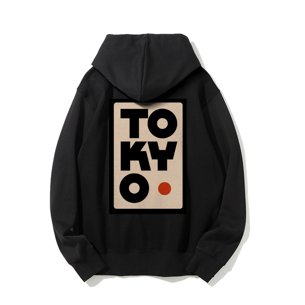 Tokyo Poster Printed Back Cotton Hoodie