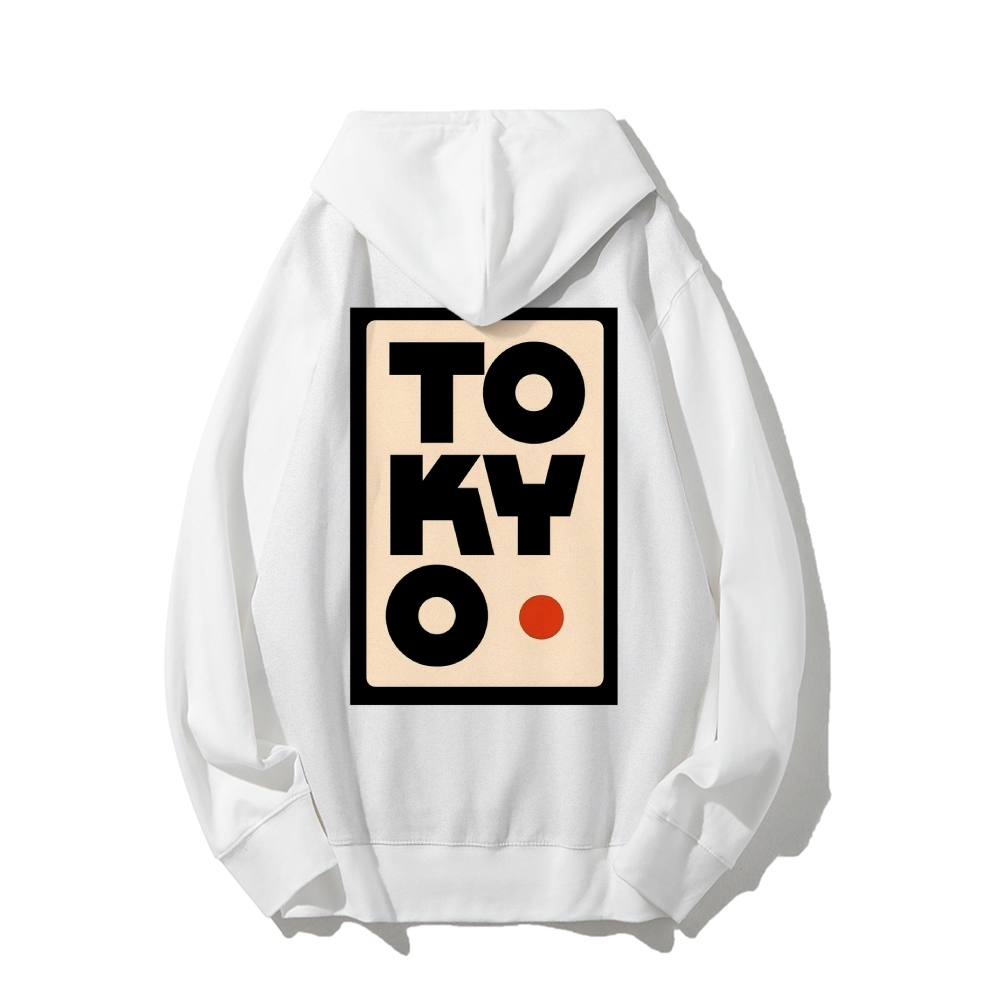 Tokyo Poster Printed Back Cotton Hoodie