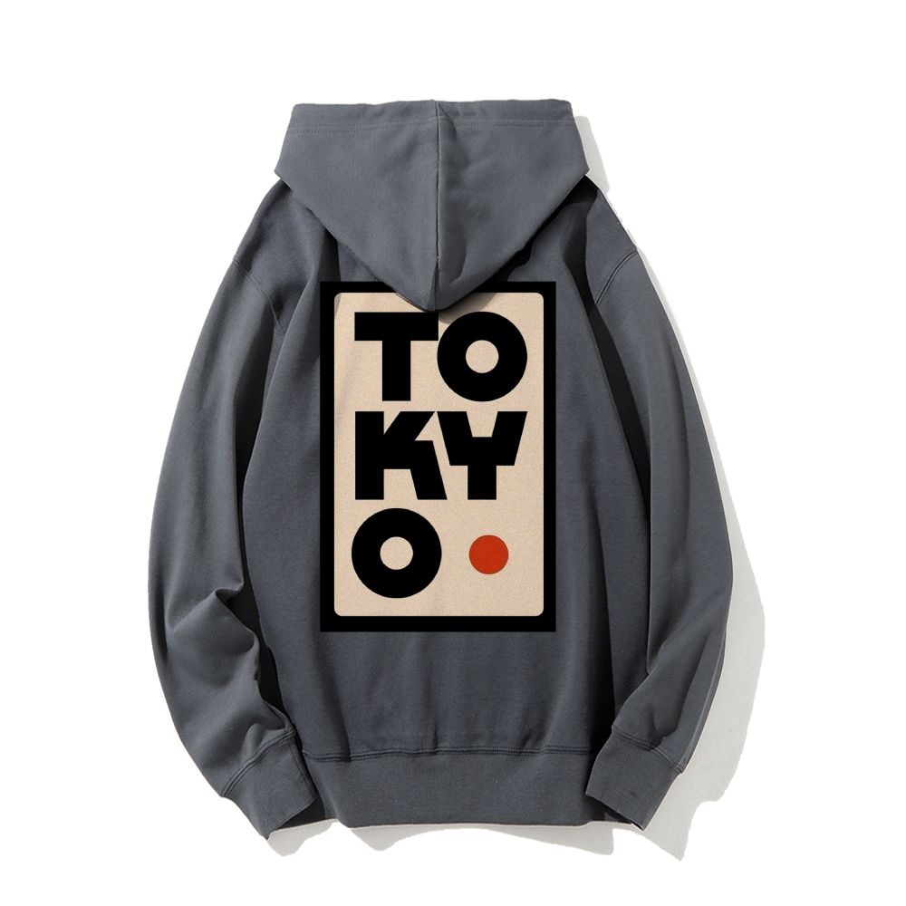 Tokyo Poster Printed Back Cotton Hoodie