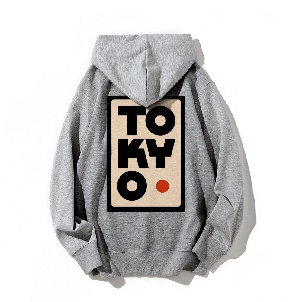 Tokyo Poster Printed Back Cotton Hoodie