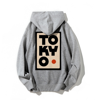 Tokyo Poster Printed Back Cotton Hoodie