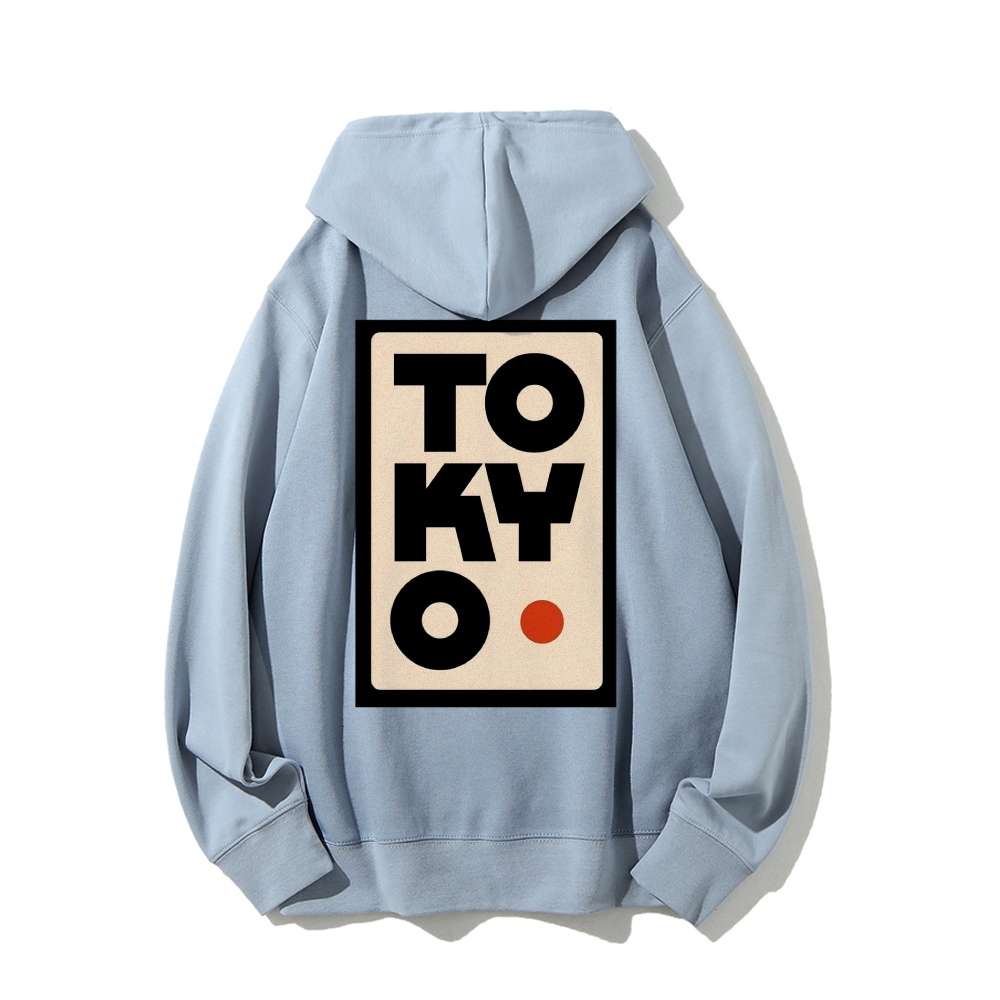 Tokyo Poster Printed Back Cotton Hoodie