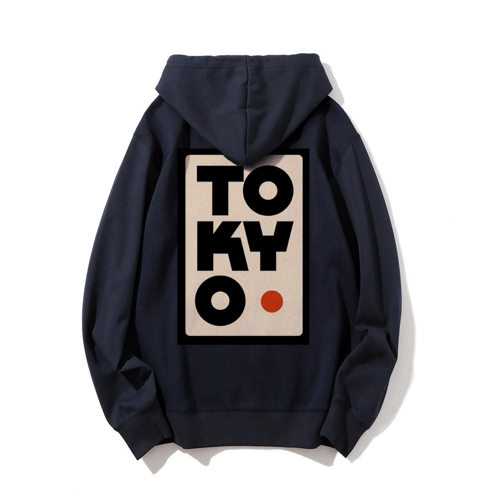 Tokyo Poster Printed Back Cotton Hoodie