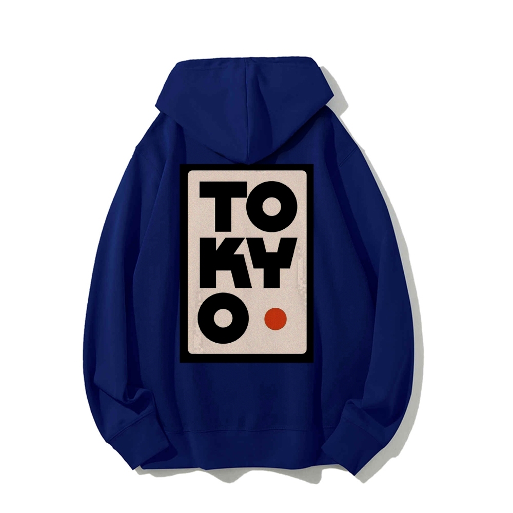 Tokyo Poster Printed Back Cotton Hoodie