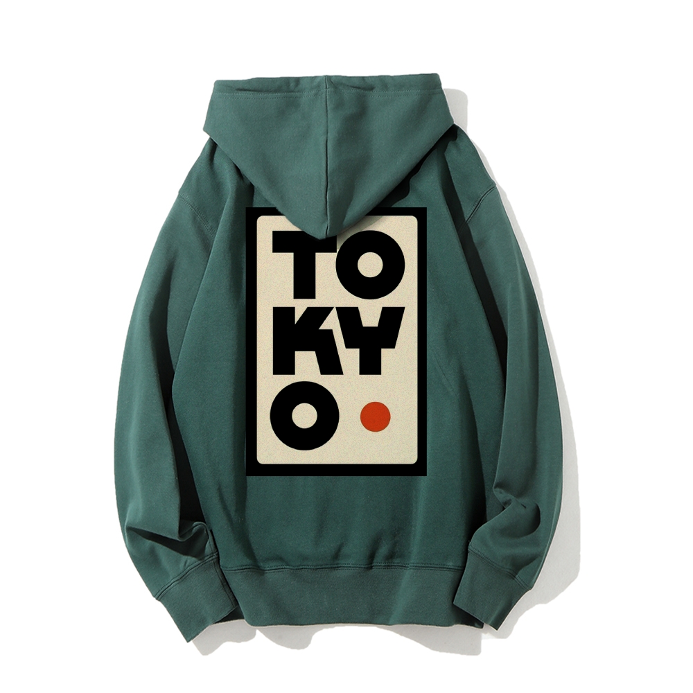 Tokyo Poster Printed Back Cotton Hoodie