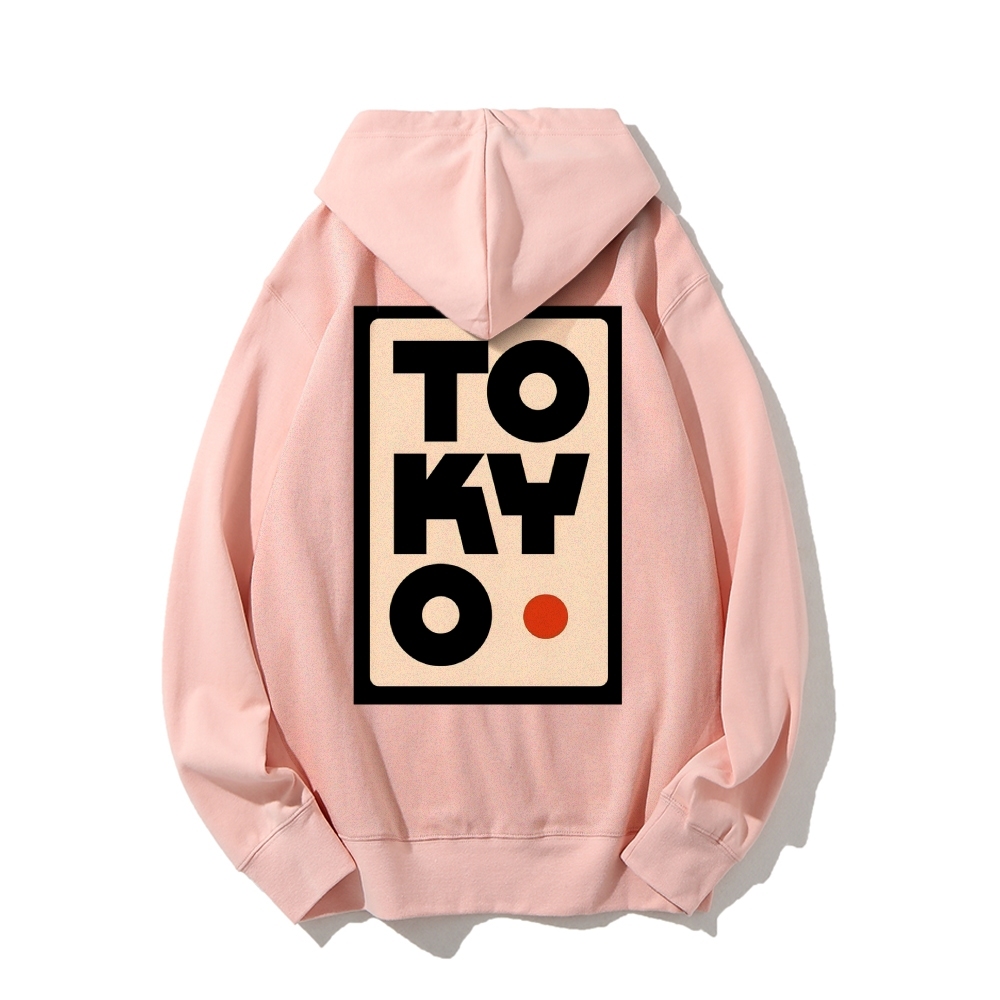Tokyo Poster Printed Back Cotton Hoodie