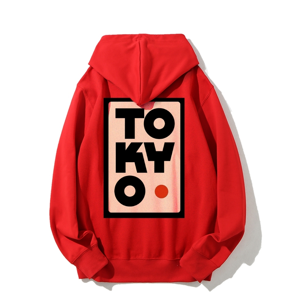 Tokyo Poster Printed Back Cotton Hoodie