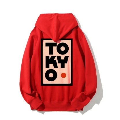 Tokyo Poster Printed Back Cotton Hoodie