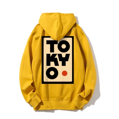Tokyo Poster Printed Back Cotton Hoodie