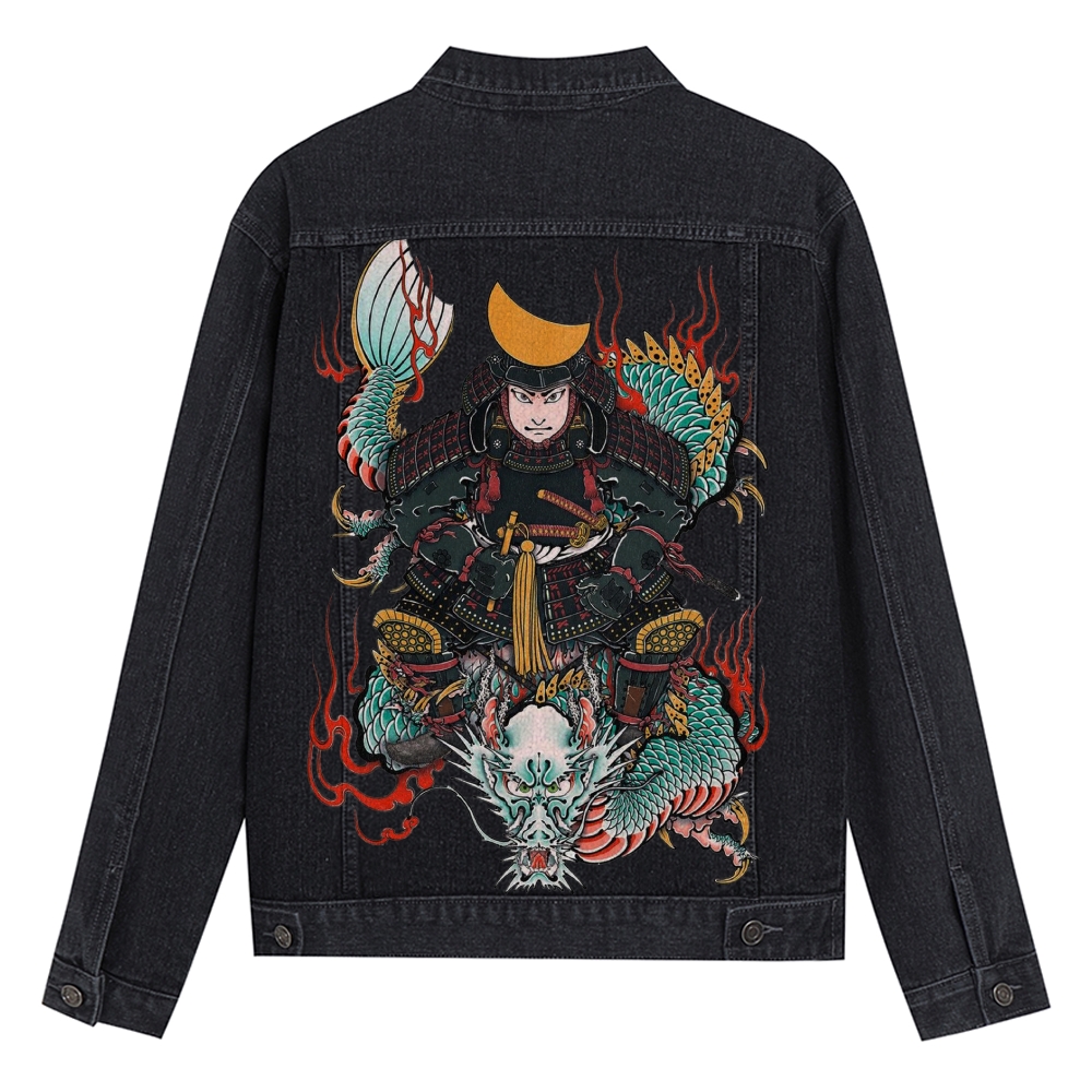 Japanese Samurai Denim Washed Jacket