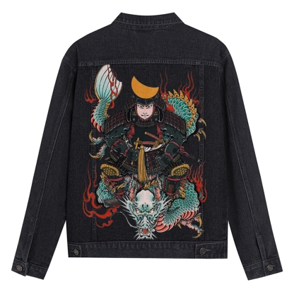 Japanese Samurai Denim Washed Jacket