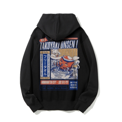 Takoyaki Onsen Printed Back Cotton Hoodie