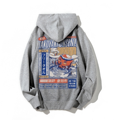Takoyaki Onsen Printed Back Cotton Hoodie