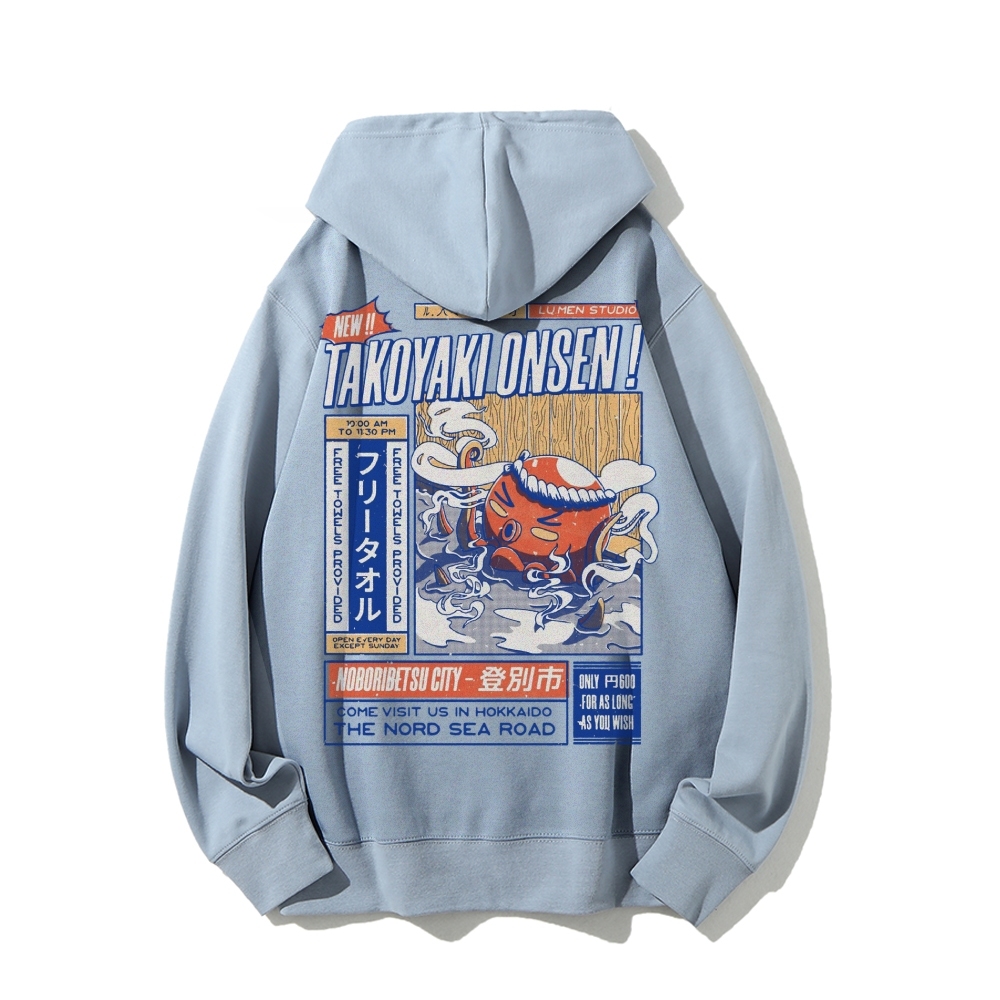 Takoyaki Onsen Printed Back Cotton Hoodie