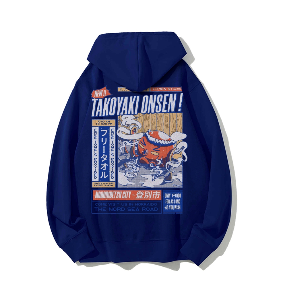 Takoyaki Onsen Printed Back Cotton Hoodie