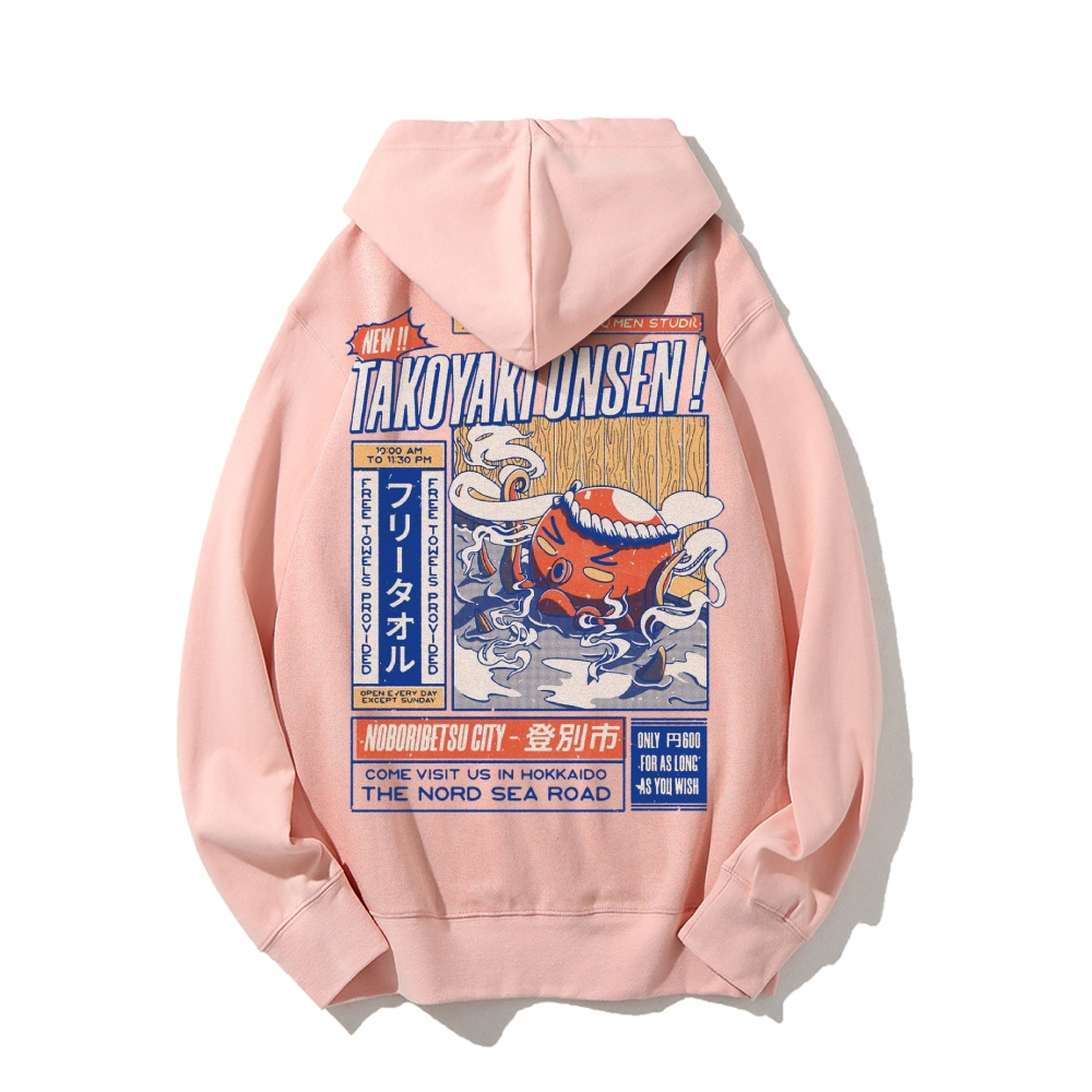 Takoyaki Onsen Printed Back Cotton Hoodie
