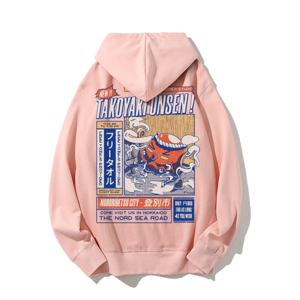 Takoyaki Onsen Printed Back Cotton Hoodie