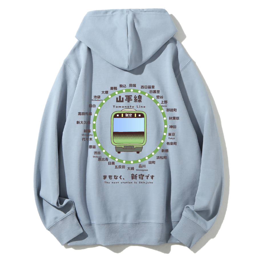 Yamanote Line Map & Info Cotton Hoodie