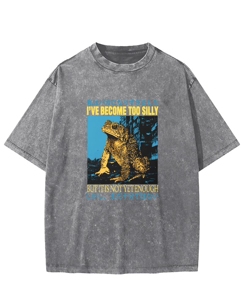 Retro Frog Japanese Style Vintage Distressed T-shirt-Zazasy