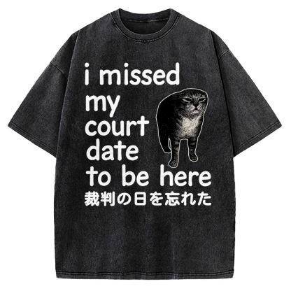 Funny Forgetful Cat Vintage Washed T-shirt