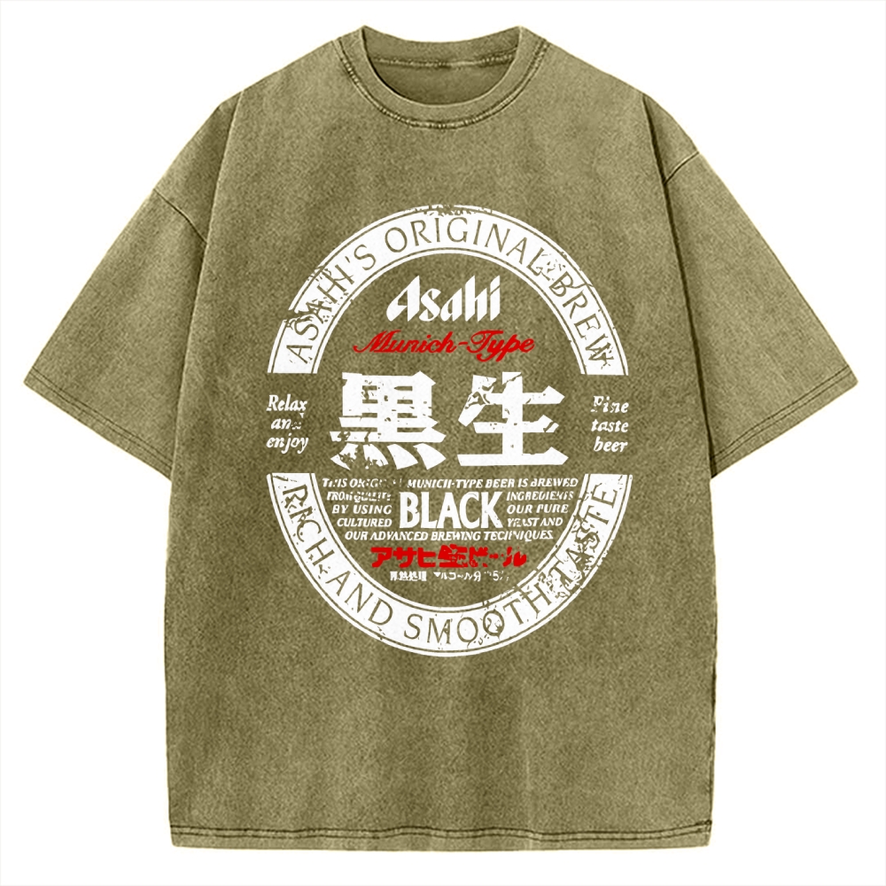 Japanese Dark Beer Vintage Washed T-shirt