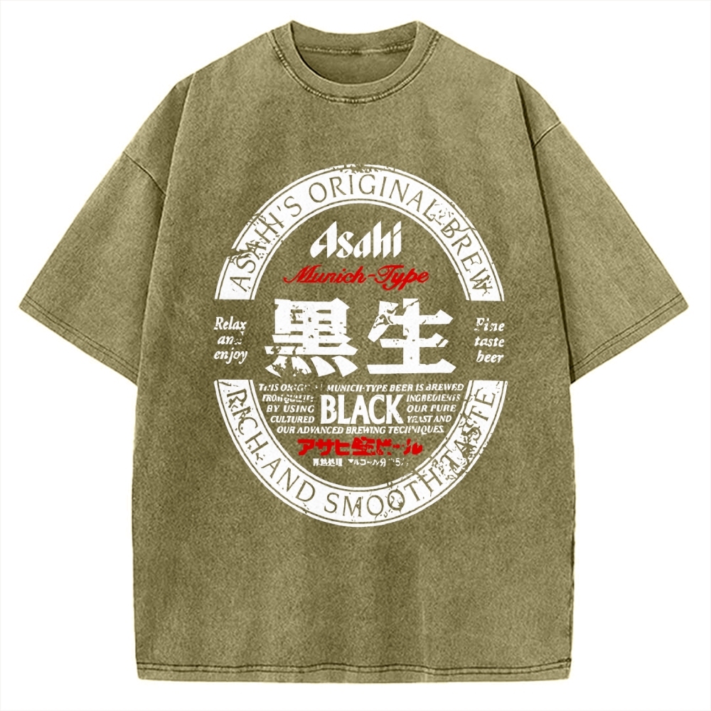 Japanese Dark Beer Vintage Washed T-shirt