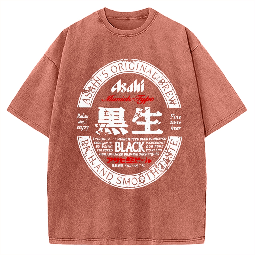 Japanese Dark Beer Vintage Washed T-shirt