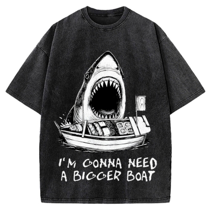 Shark Eating Sushi Vintage Washed T-shirt