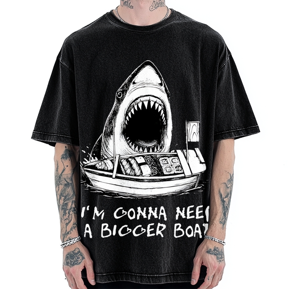 Shark Eating Sushi Vintage Washed T-shirt