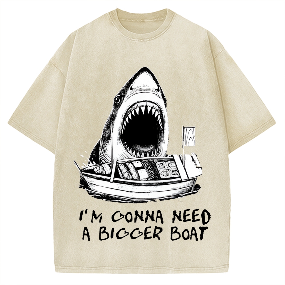 Shark Eating Sushi Vintage Washed T-shirt