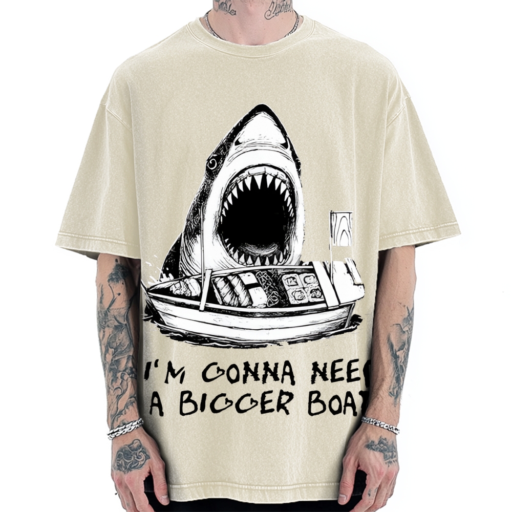 Shark Eating Sushi Vintage Washed T-shirt