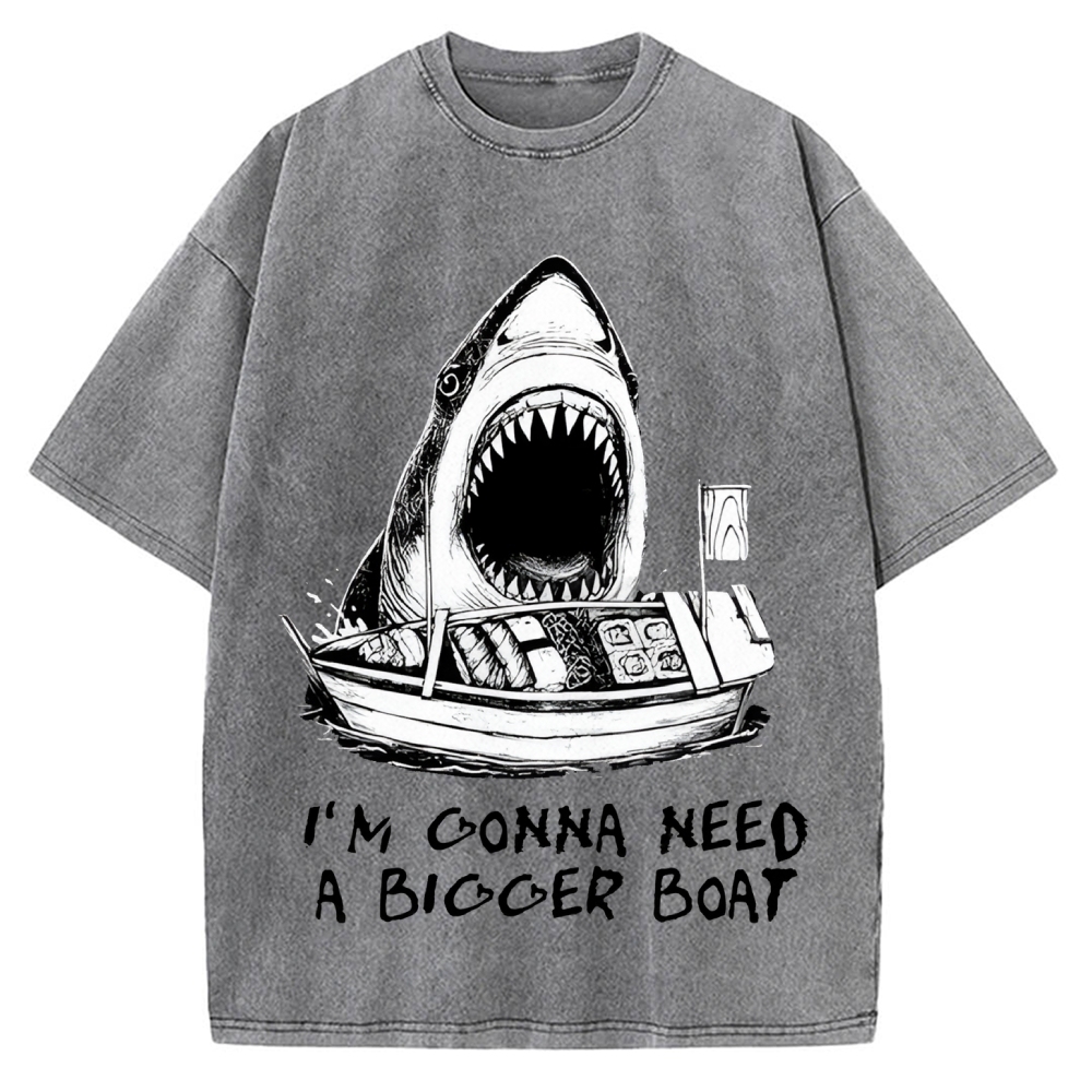 Shark Eating Sushi Vintage Washed T-shirt