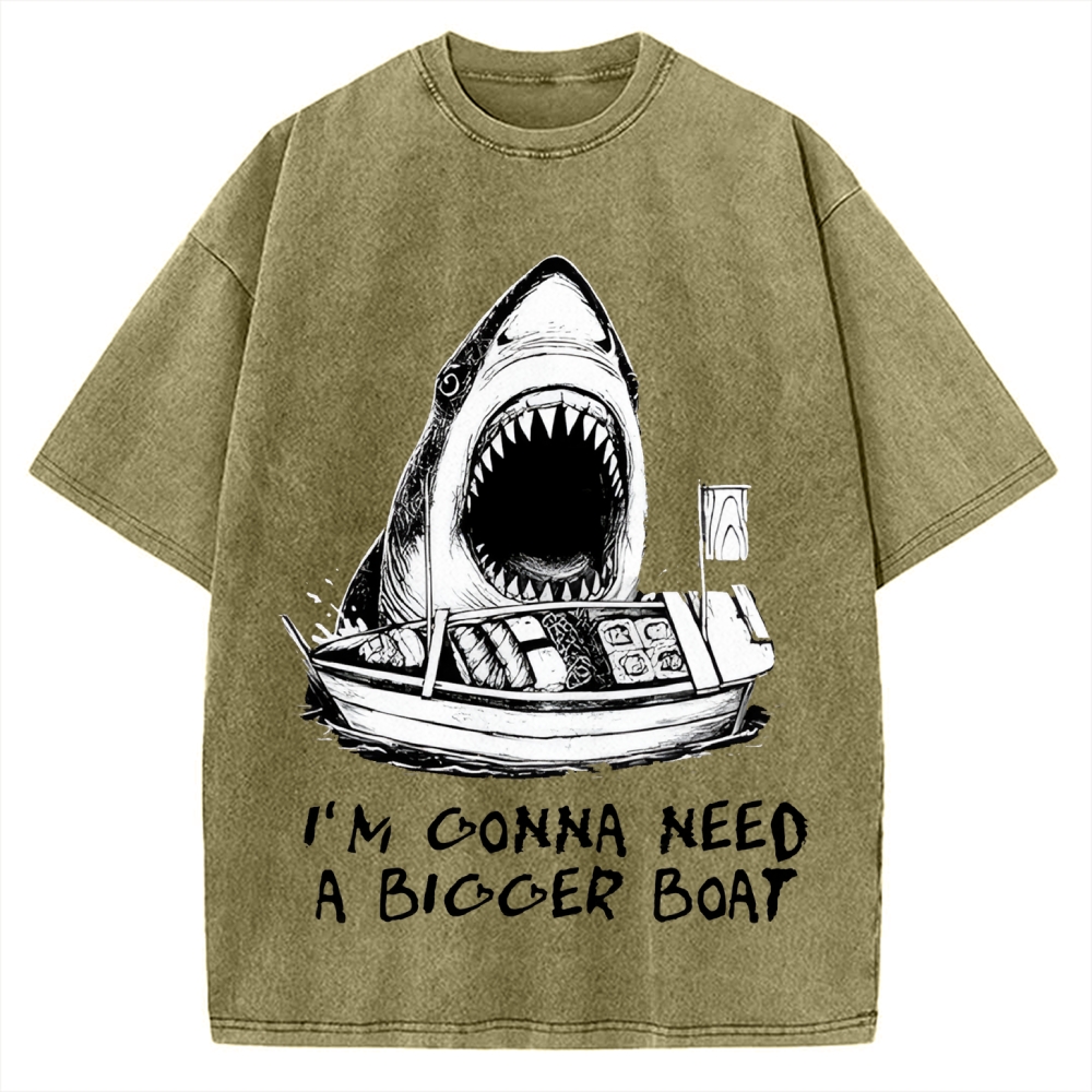 Shark Eating Sushi Vintage Washed T-shirt