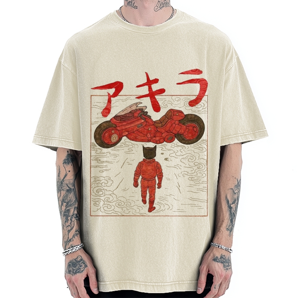 Neo Tokyo Cat Ukiyo-e Kawaii Japanese Vintage Washed T-shirt