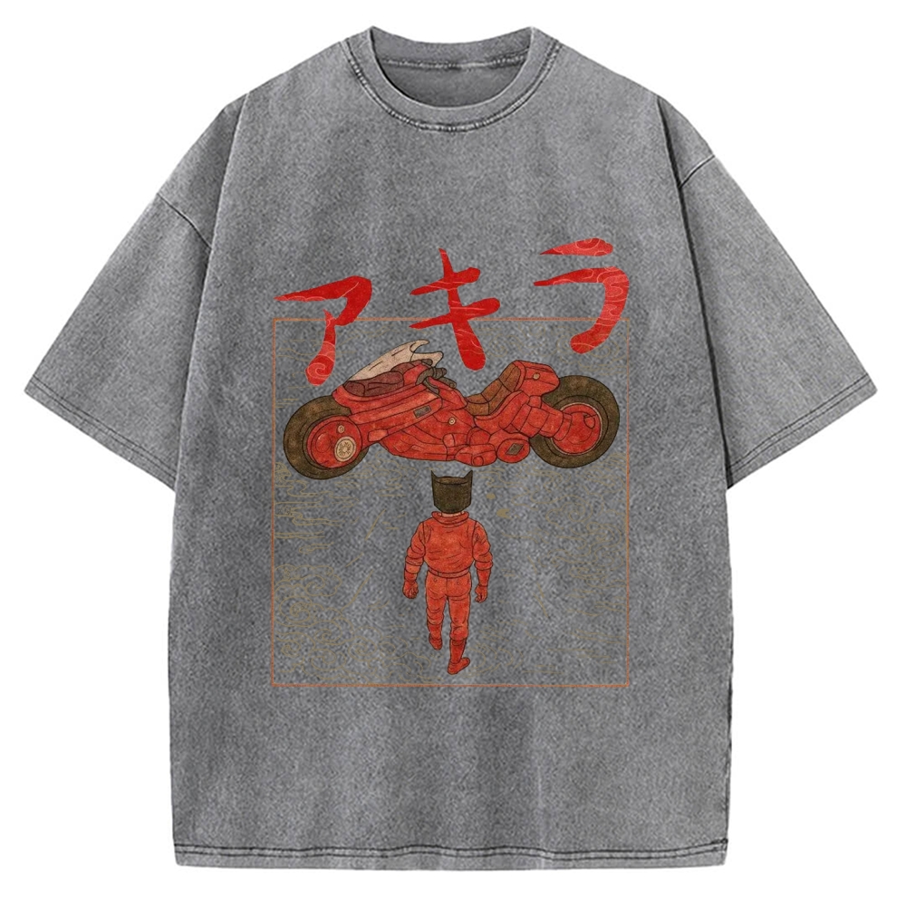 Neo Tokyo Cat Ukiyo-e Kawaii Japanese Vintage Washed T-shirt