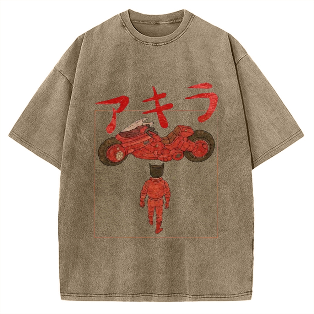 Neo Tokyo Cat Ukiyo-e Kawaii Japanese Vintage Washed T-shirt